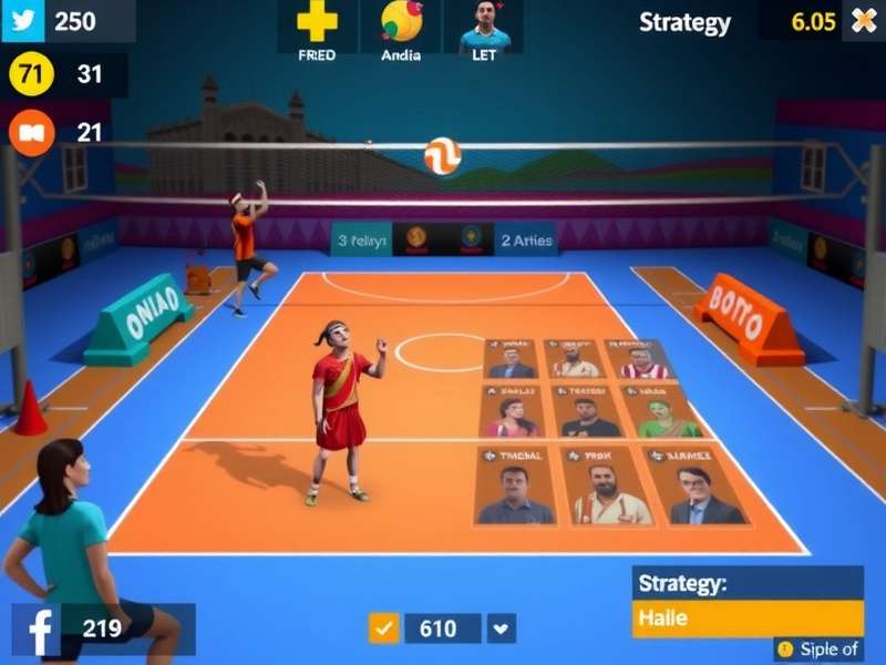 Volley Masala Dynamo tournament gameplay with strategy overlay